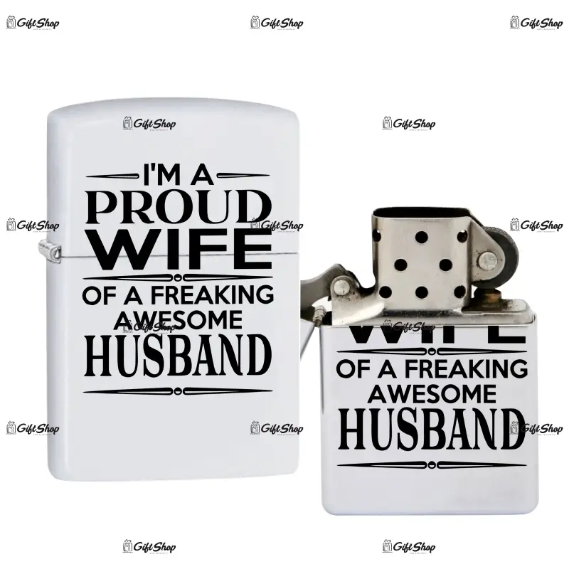I`m a proud wife, bricheta metalica gravata laser cu mesaj